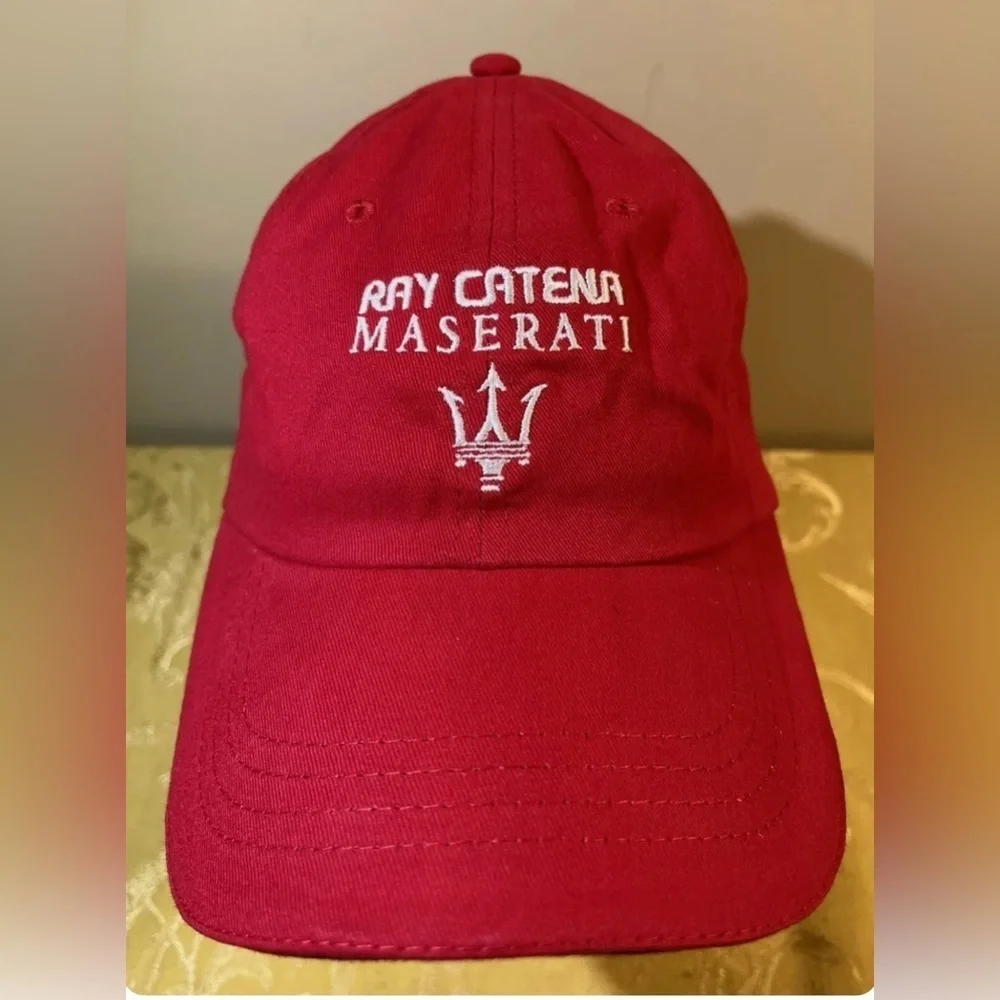 Maserati Ray Catena Otto Collection Embroidered Hat Red White Cap Baseball NOS